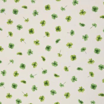 Preview: Dekodruck "Linde" Kleeblätter auf Naturweiß by Swafing